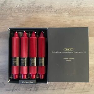 Root Red Ribbed Christmas Dinner Candles